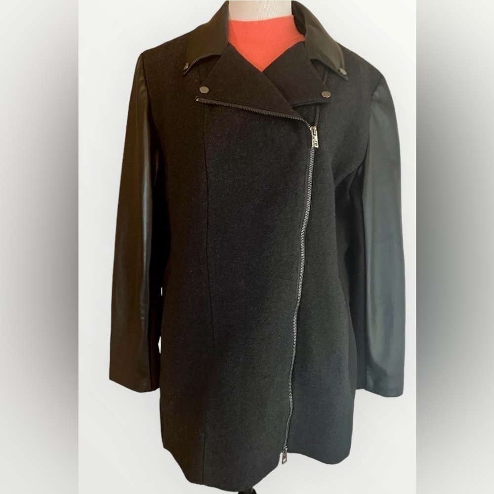 Chico’s Wool and Faux Leather Moto Jacket